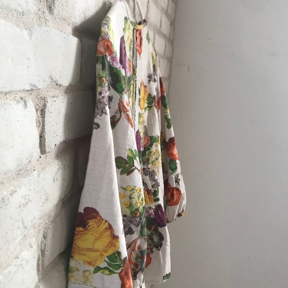 Brass & Roe Floral Long Sleeve Ruffle Bottom M - Picture 4 of 11